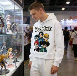 Anime Towel Embroidered Hoodie | Applique Hoodie | Oversized Streetwear | Clothing Manufacturer
