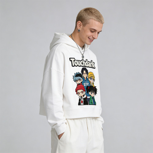 Anime Towel Embroidered Hoodie | Applique Hoodie | Oversized Streetwear | Clothing Manufacturer