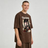 Washed Anime Samurai Digital Printing T-Shirt | Embroidered Sword Graphic | Streetwear Manufacturer