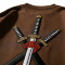 Washed Anime Samurai Digital Printing T-Shirt | Embroidered Sword Graphic | Streetwear Manufacturer