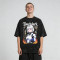 Washed Digital Print Screen Print T-Shirt | Anime Robot Girl Graphic | Distressed Ripped Oversized Tee | OEM Streetwear