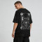 Washed Digital Print Screen Print T-Shirt | Anime Robot Girl Graphic | Distressed Ripped Oversized Tee | OEM Streetwear