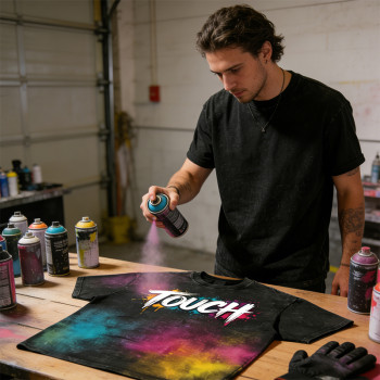 DIY Spray Dye Washed Black Graphic T-Shirt | 100% Cotton | Custom Streetwear Manufacturer