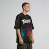 DIY Spray Dye Washed Black Graphic T-Shirt | 100% Cotton | Custom Streetwear Manufacturer