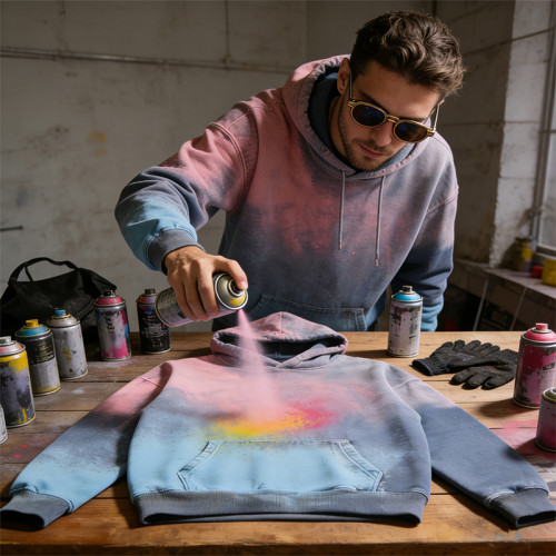 DIY Spray Dye Hoodie | Gradient Tie Dye Pullover | Custom Streetwear Manufacturer