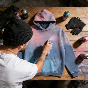 DIY Spray Dye Hoodie | Gradient Tie Dye Pullover | Custom Streetwear Manufacturer