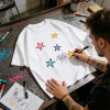 DIY Hand Painted T-Shirt | Custom Star Print | Oversized Cotton Tee | Custom Streetwear Manufacturer