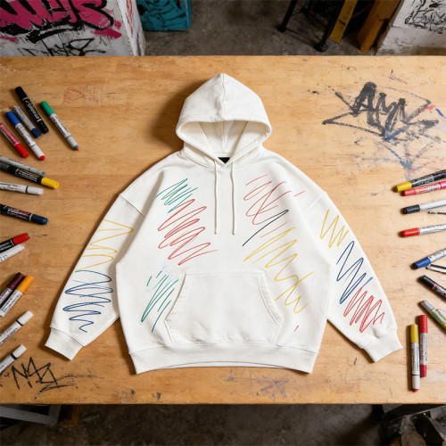 DIY Hand-Painted Hoodie | Custom Graffiti Streetwear | 100% Cotton | Streetwear Clothing Manufacturer