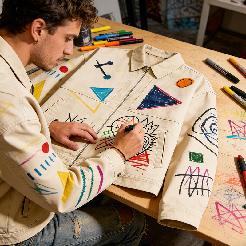 DIY Graffiti Art Canvas Jacket