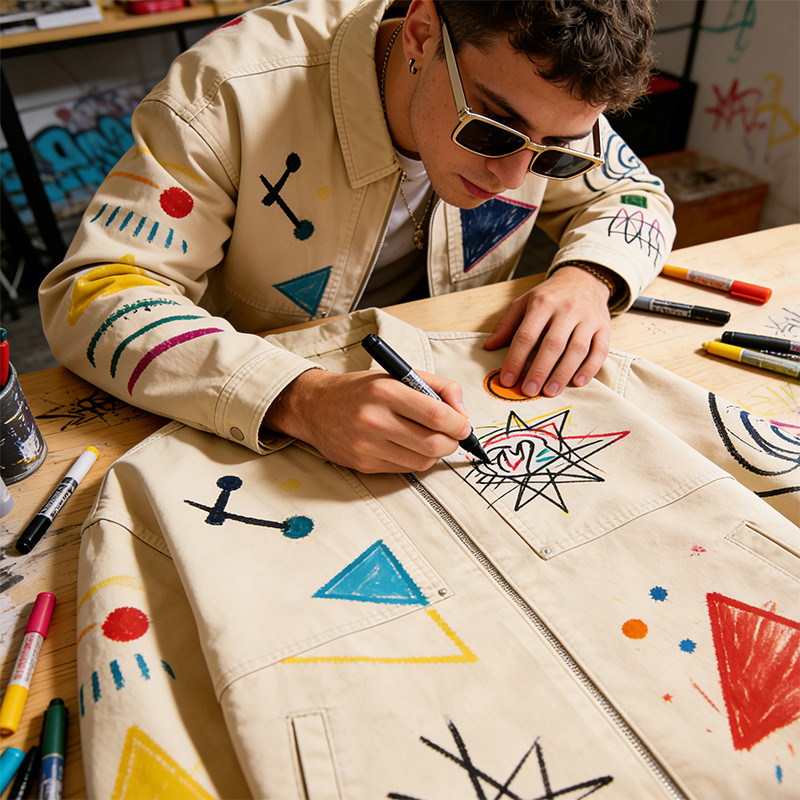 DIY Graffiti Art Canvas Jacket