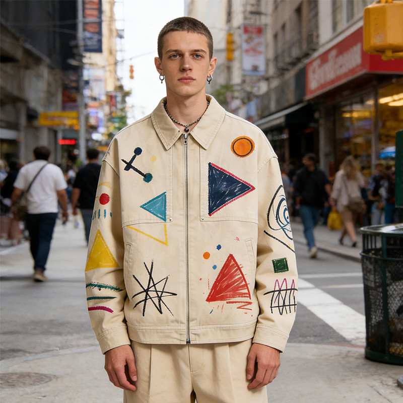 DIY Graffiti Art Canvas Jacket