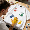 DIY Handprint Graphic Tee | 100% Cotton Oversized T-shirt | Custom Streetwear Manufacturer