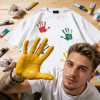 DIY Handprint Graphic Tee | 100% Cotton Oversized T-shirt | Custom Streetwear Manufacturer