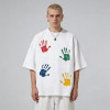 DIY Handprint Graphic Tee | 100% Cotton Oversized T-shirt | Custom Streetwear Manufacturer