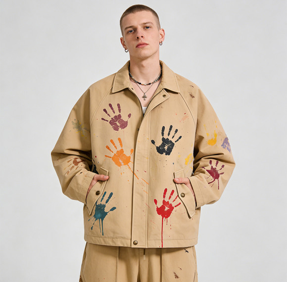 DIY Handprint Jacket | Custom Artisan Workwear | Streetwear Clothing Manufacturer