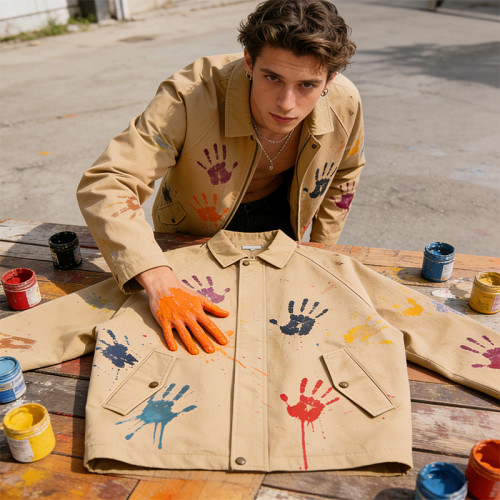 DIY Handprint Jacket | Custom Artisan Workwear | Streetwear Clothing Manufacturer