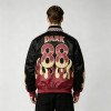 Flame Patchwork Applique Vintage Racing Jacket | Screen Printing | Satin Varsity Streetwear | Custom Streetwear Manufacturer