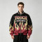 Flame Patchwork Applique Vintage Racing Jacket | Screen Printing | Satin Varsity Streetwear | Custom Streetwear Manufacturer