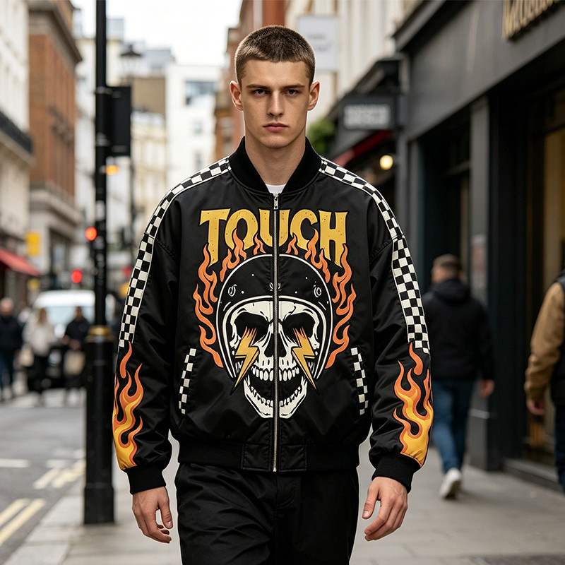 DTG Print Screen Printing Patchwork Racing Jacket Product