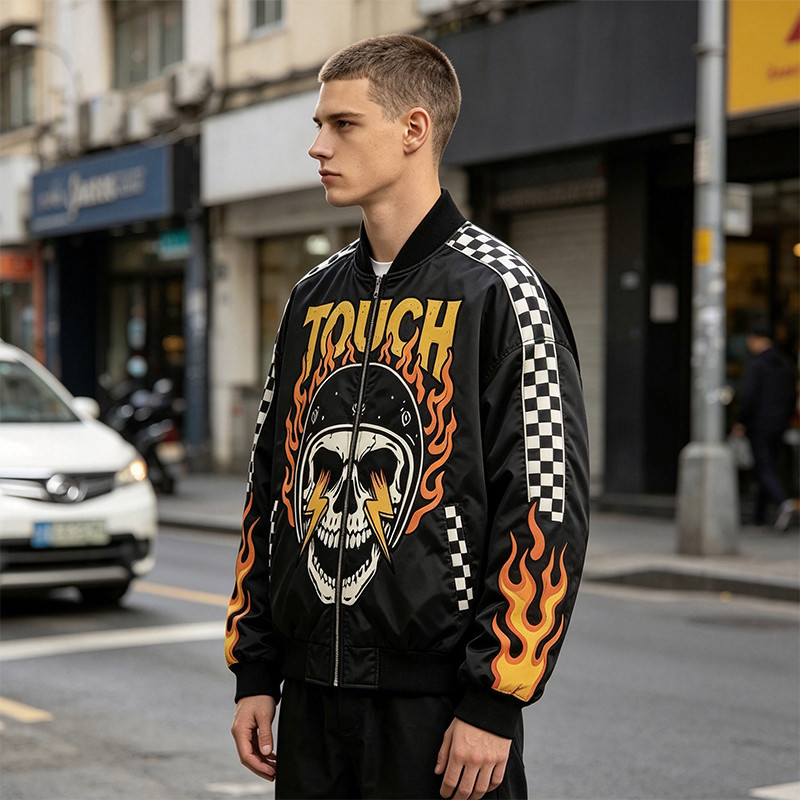 DTG Print Screen Printing Patchwork Racing Jacket Product