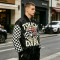 DTG Print Applique Patchwork Racing Jacket | Vintage Racing Skull Streetwear | Clothing Manufacturer