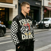 DTG Print Applique Patchwork Racing Jacket | Vintage Racing Skull Streetwear | Clothing Manufacturer