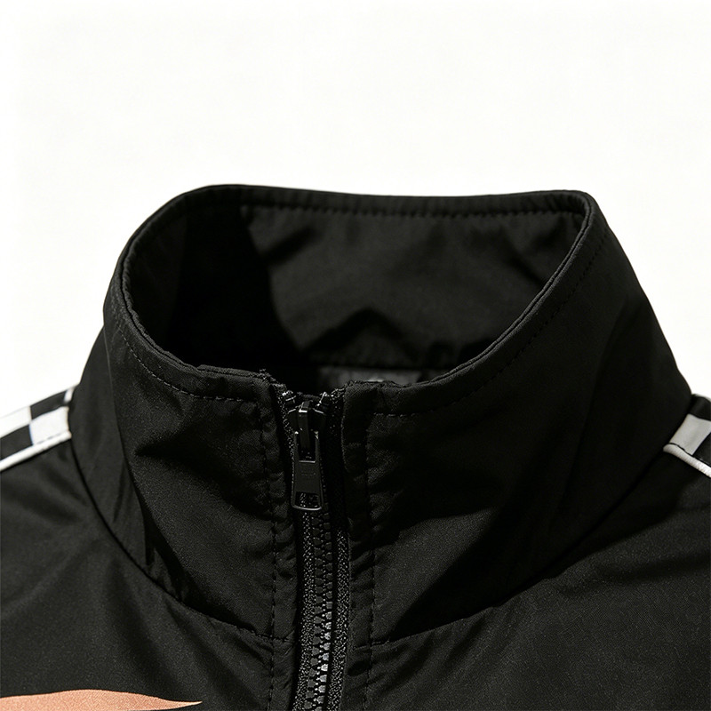 DTG Print Patchwork Checkerboard Racing Jacket
