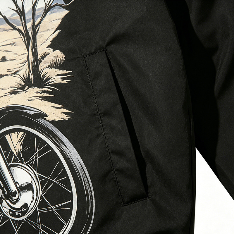 DTG Print Patchwork Checkerboard Racing Jacket