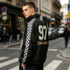 DTG Print Patchwork Checkerboard Racing Jacket | Vintage 97 Streetwear | Custom Streetwear Manufacturer