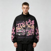Digital Print Vintage Raing Flame Graphic Jacket | Oversized Black Jacket | Streetwear Manufacturer