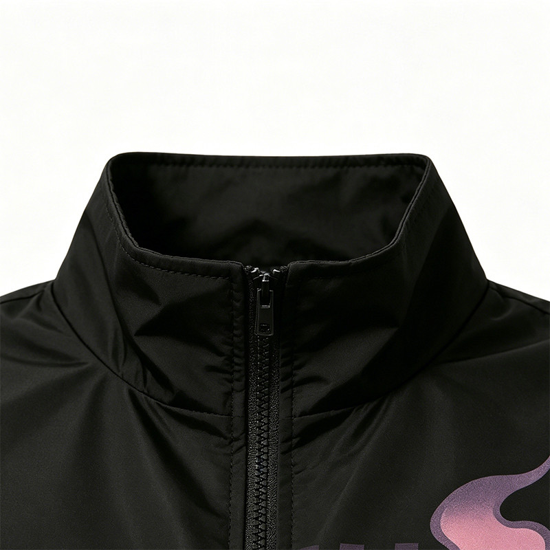Digital Print Vintage Raing Flame Graphic Jacket