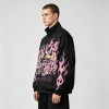 Digital Print Vintage Raing Flame Graphic Jacket | Oversized Black Jacket | Streetwear Manufacturer