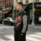 Digital Print and Screen Print Racing Jacket | Checkerboard Patchwork Vintage Racing Jacket | OEM Streetwear