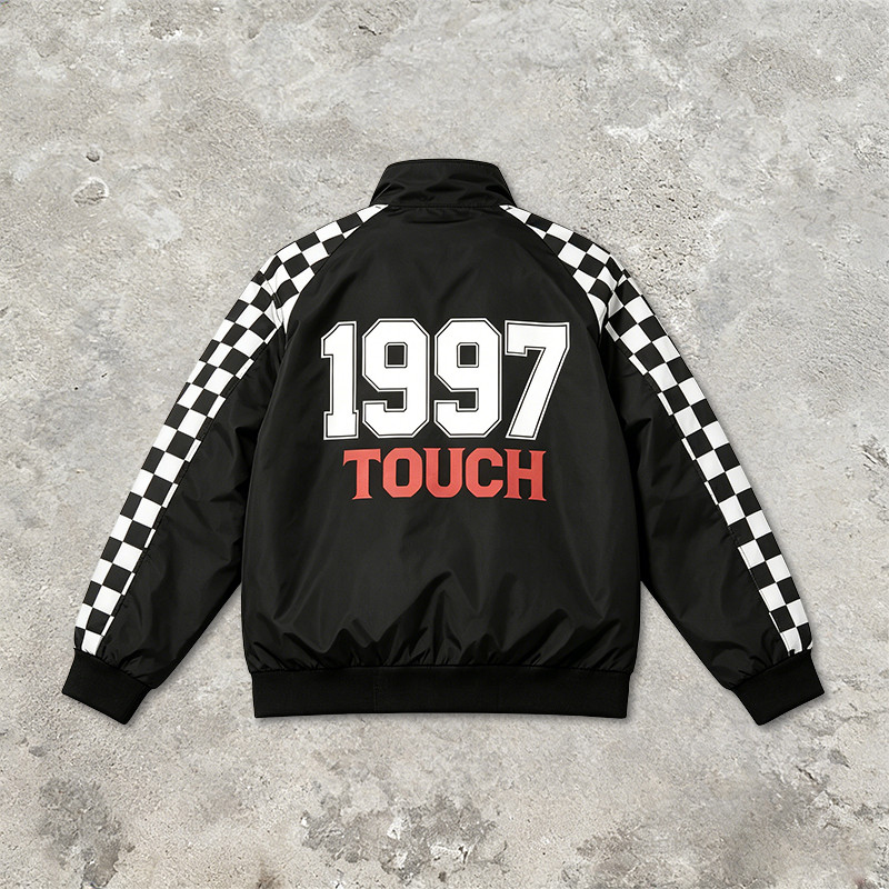 Screen Print and Checkerboard Patchwork Jacket