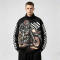 Applique Patchwork Print Vintage Biker Jacket | Retro Racing Streetwear | Clothing Manufacturer