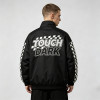 Applique Patchwork Print Vintage Biker Jacket | Retro Racing Streetwear | Clothing Manufacturer