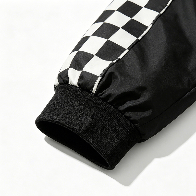 Applique Patchwork Print Vintage Biker Jacket