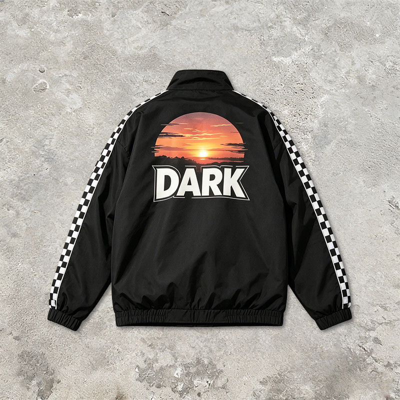 Printed Patchwork Racing Jacket