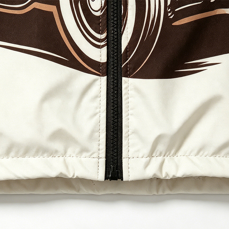 Patchwork DTG Print Vintage Biker Jacket