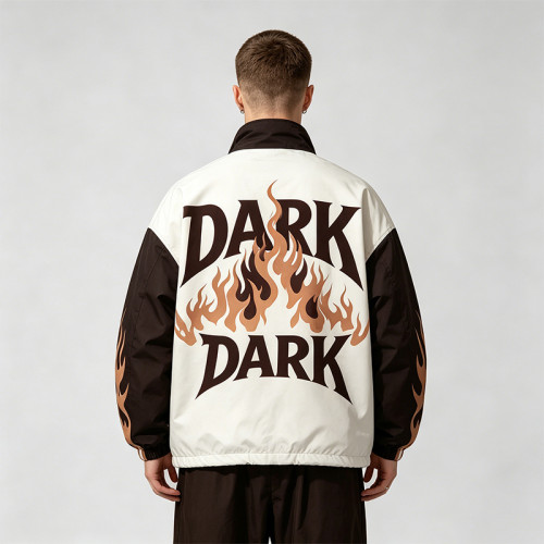 Patchwork DTG Print Vintage Biker Jacket | Y2K Racing Jacket | Custom Streetwear Manufacturer
