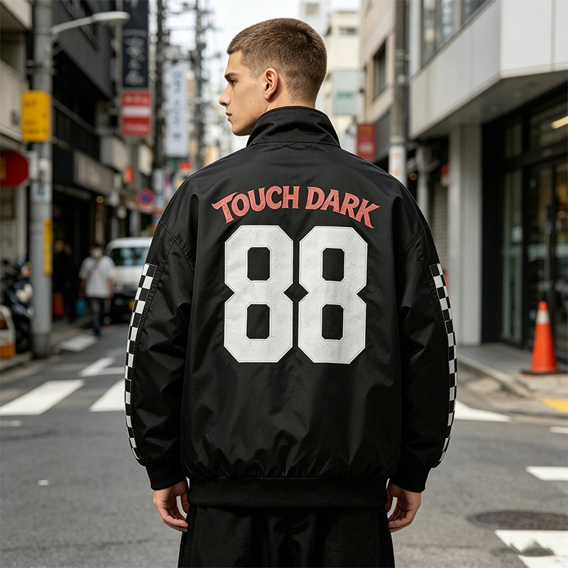 DTG and Screen Print 88 Skull Graphic Biker Jacket
