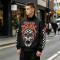 DTG and Screen Print 88 Skull Graphic Biker Jacket | Vintage Racing Streetwear | Clothing Manufacturer
