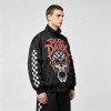 DTG and Screen Print 88 Skull Graphic Biker Jacket | Vintage Racing Streetwear | Clothing Manufacturer