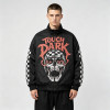 DTG and Screen Print 88 Skull Graphic Biker Jacket | Vintage Racing Streetwear | Clothing Manufacturer