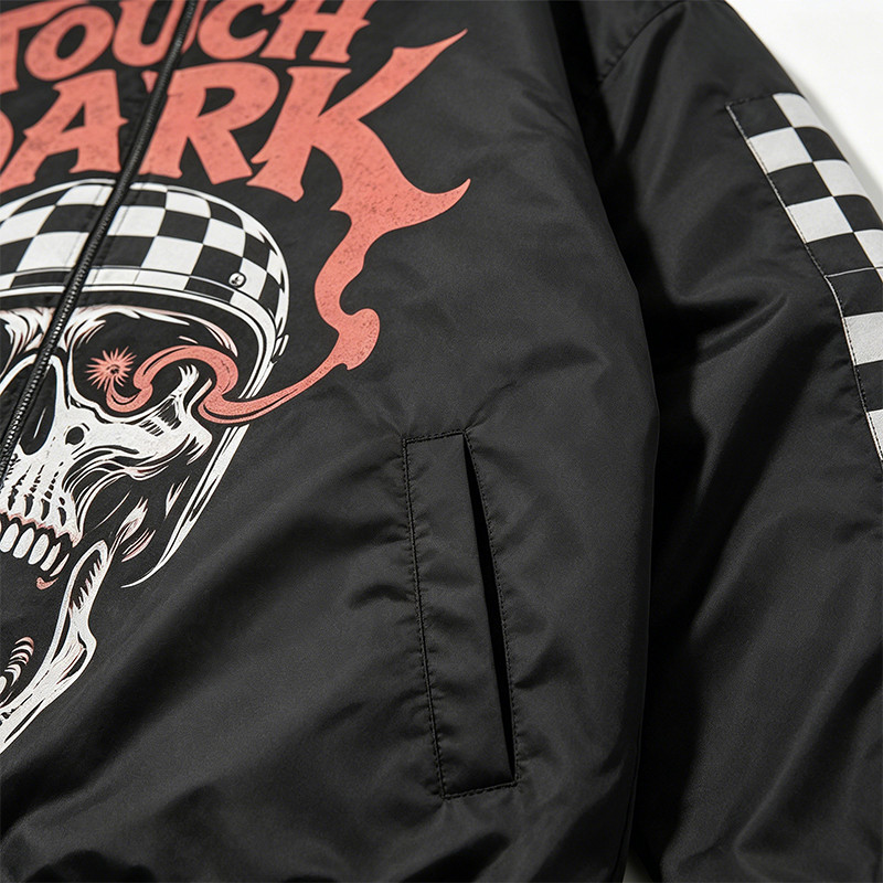 DTG and Screen Print 88 Skull Graphic Biker Jacket