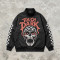 DTG and Screen Print 88 Skull Graphic Biker Jacket | Vintage Racing Streetwear | Clothing Manufacturer