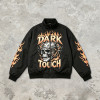 DTG Print Vintage Skull Racing Jacket | Retro Flame Biker | Custom Streetwear Manufacturer