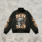 DTG Print Vintage Skull Racing Jacket | Retro Flame Biker | Custom Streetwear Manufacturer