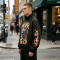 DTG Print Vintage Skull Racing Jacket | Retro Flame Biker | Custom Streetwear Manufacturer