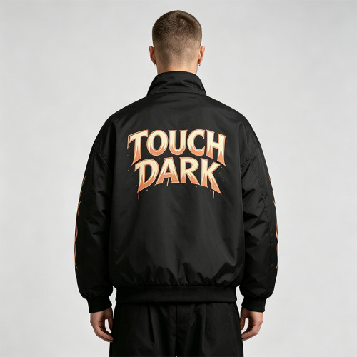DTG Print Vintage Skull Racing Jacket | Retro Flame Biker | Custom Streetwear Manufacturer